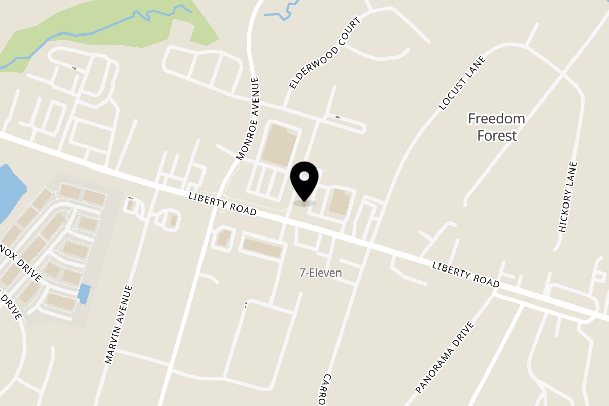 Map showing the location of Smoky's BBQ on 2030 Liberty Rd in Eldersburg